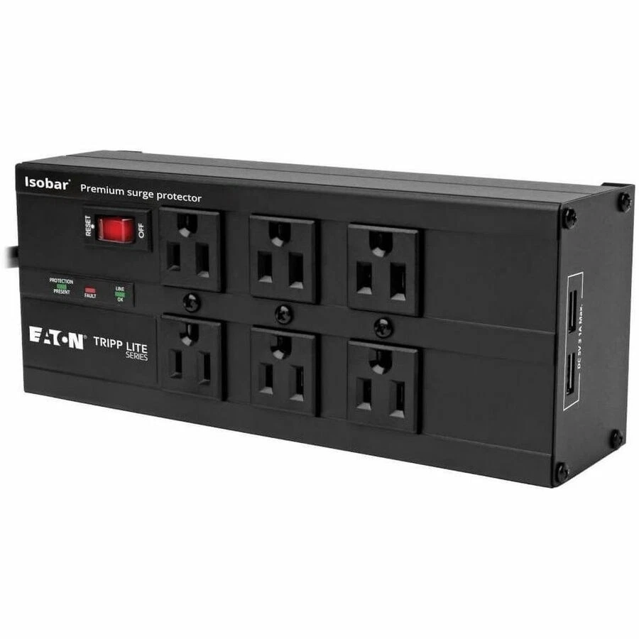 Tripp Lite Isobar Surge Protector Power Strip 6 Outlet 2 USB Charging Ports 10ft - Image 2 of 4