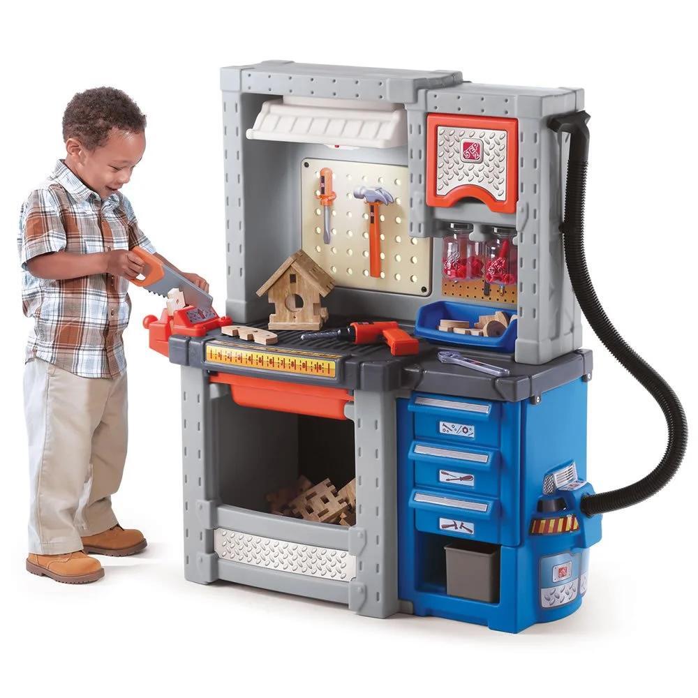 Step2 Kids Deluxe Toy Tool Workshop Station Play Set with 50-Piece