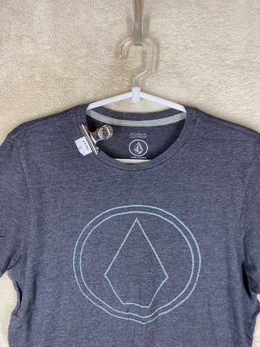 Volcom Casual T-Shirts Top Size S Womens Navy Grey Logo Short Sleeve - Picture 2 of 10