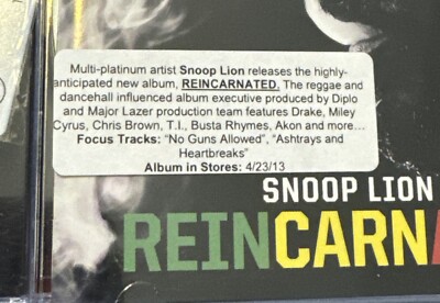 SNOOP LION REINCARNATED RARE PROMOTIONAL CONSIDERATION CD SNOOP