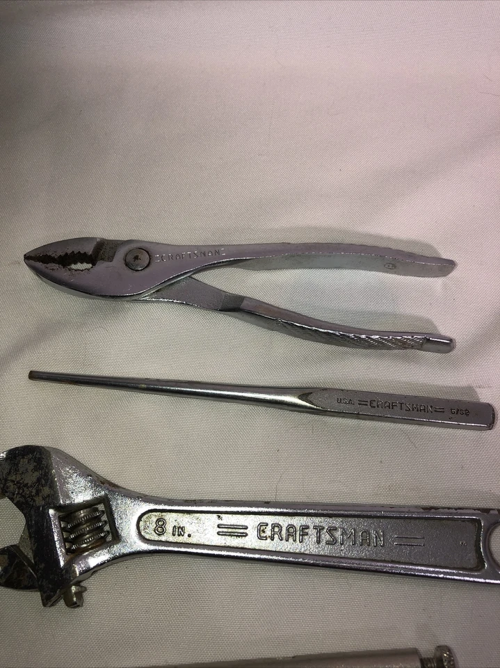 15 Pc CRAFTSMAN Lot  METRIC SAE SOCKETS Pliers Vice Grips Punch 3/8 1/2 Wrench - Image 3 of 4