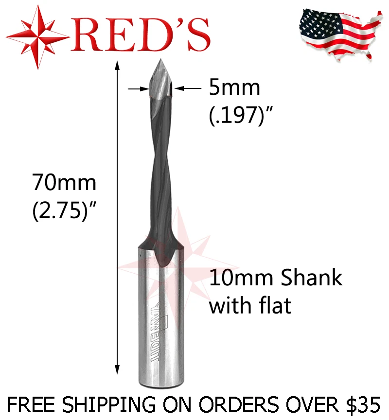 5mm X 70mm Right Carbide Line Boring Pointed drill bit blum hinge CNC router