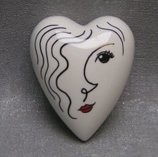 Formano Deko Herz Faces klein schwarz weiß Liebe Geschenk Tischdeko Gesicht Frau