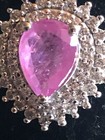 Hot Pink Sapphire Surrounded by Zircon Ring, Size 7 — photo 5