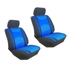 Polyester Mesh 4pcs Low Back Blackblue Seat Covers For Cars Suvs-front Pair