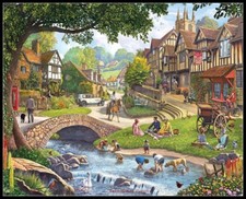 Summer Village - Chart Counted Cross Stitch Patterns Needlework DIY DMC Color