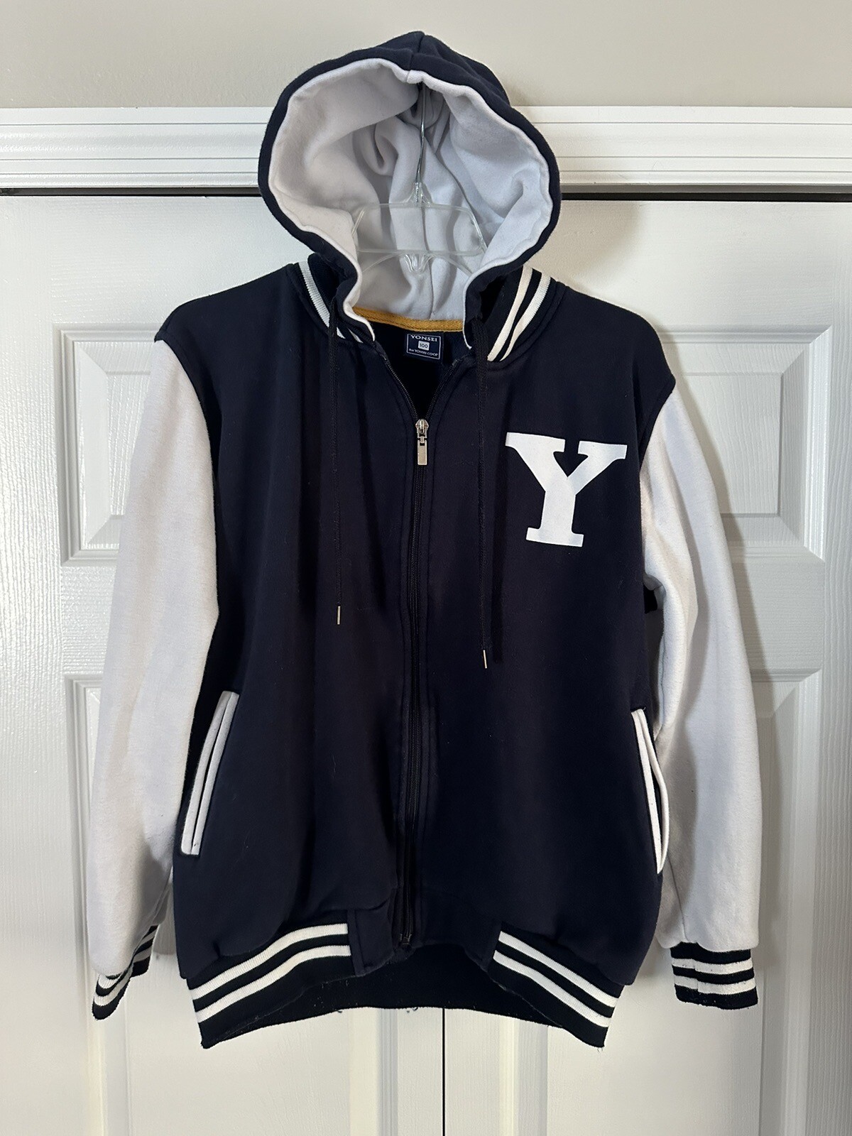 Yonsei University Varsity Jacket Coat Mens Medium Navy Varsity Jacket