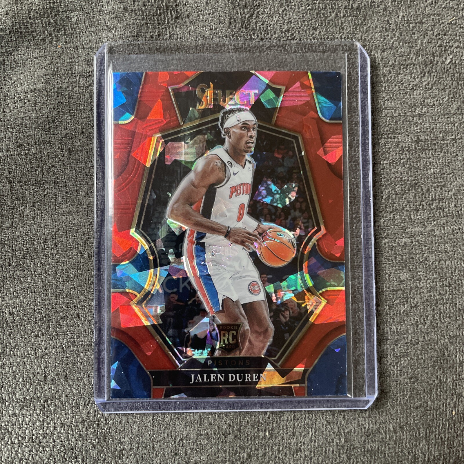 2022-23 Select Jalen Duren Premier Red Cracked Ice Prizm Rookie RC #176 Pistons