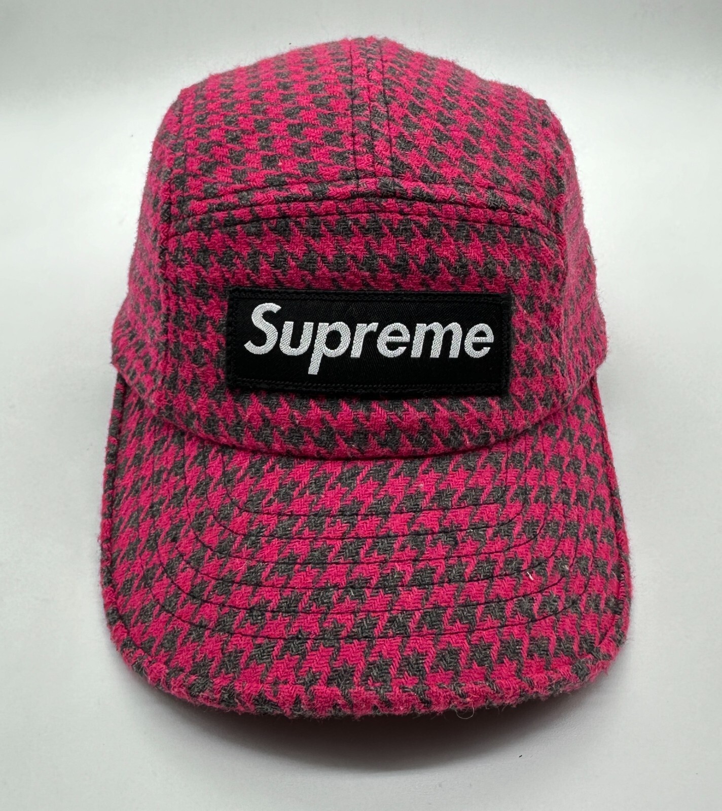 Supreme Houndstooth Wool Camp Cap tan（Supreme Houndstooth