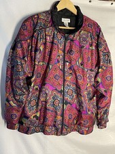 Vintage 90s Lavon Windbreaker Large Colorful Purple Pink