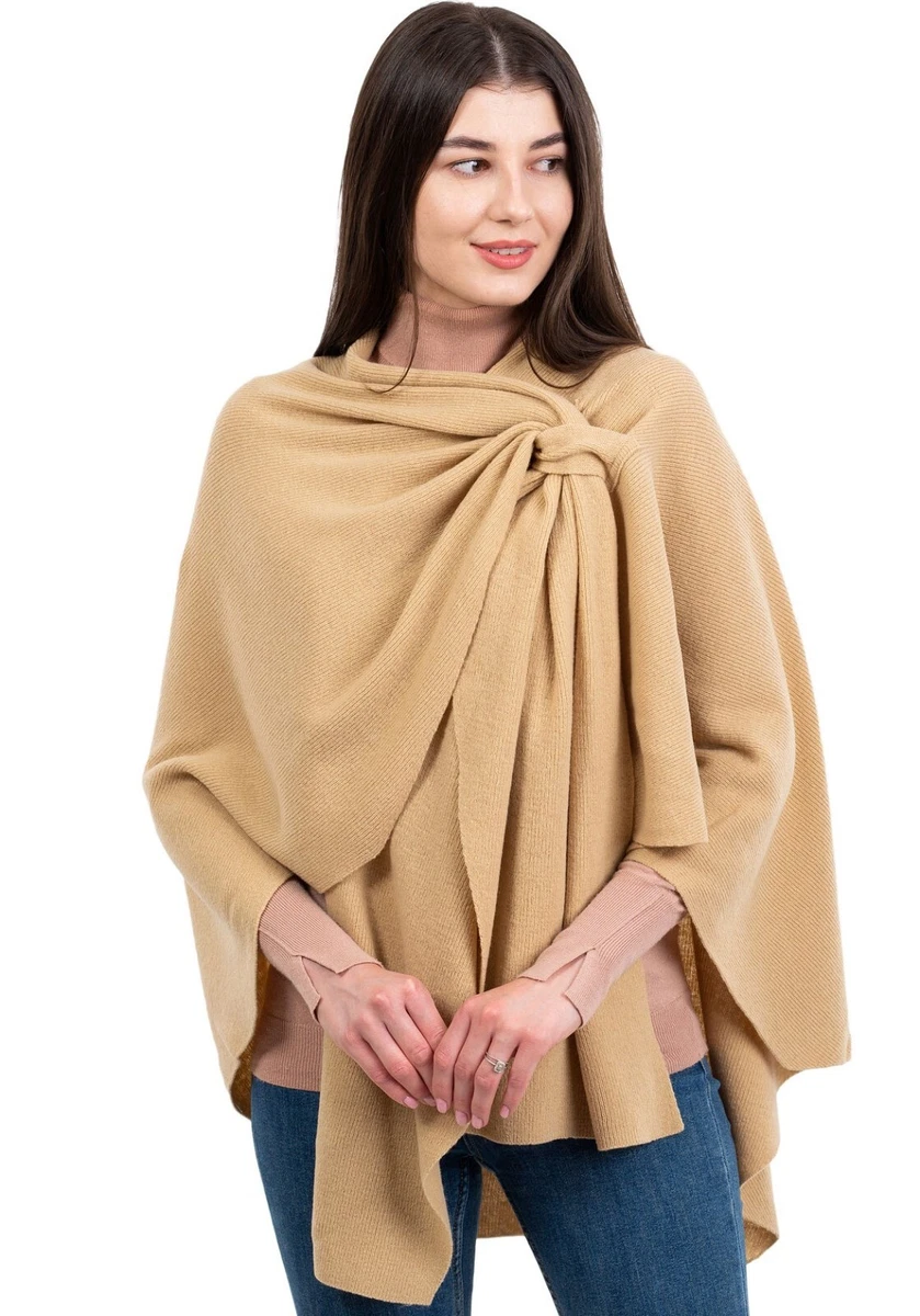 SAOL Irish Draped Shawl Wrap Lightweight Lambswool Scarf Knitted