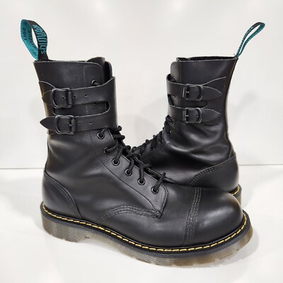 Dr Martens Twin Buckle Solovair Martens Doc England MIE Rare Black