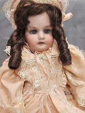 Armand Marseille 21” Doll Antique 370 AM-2-DEP Germany Leather  1894 Blue Eyes 