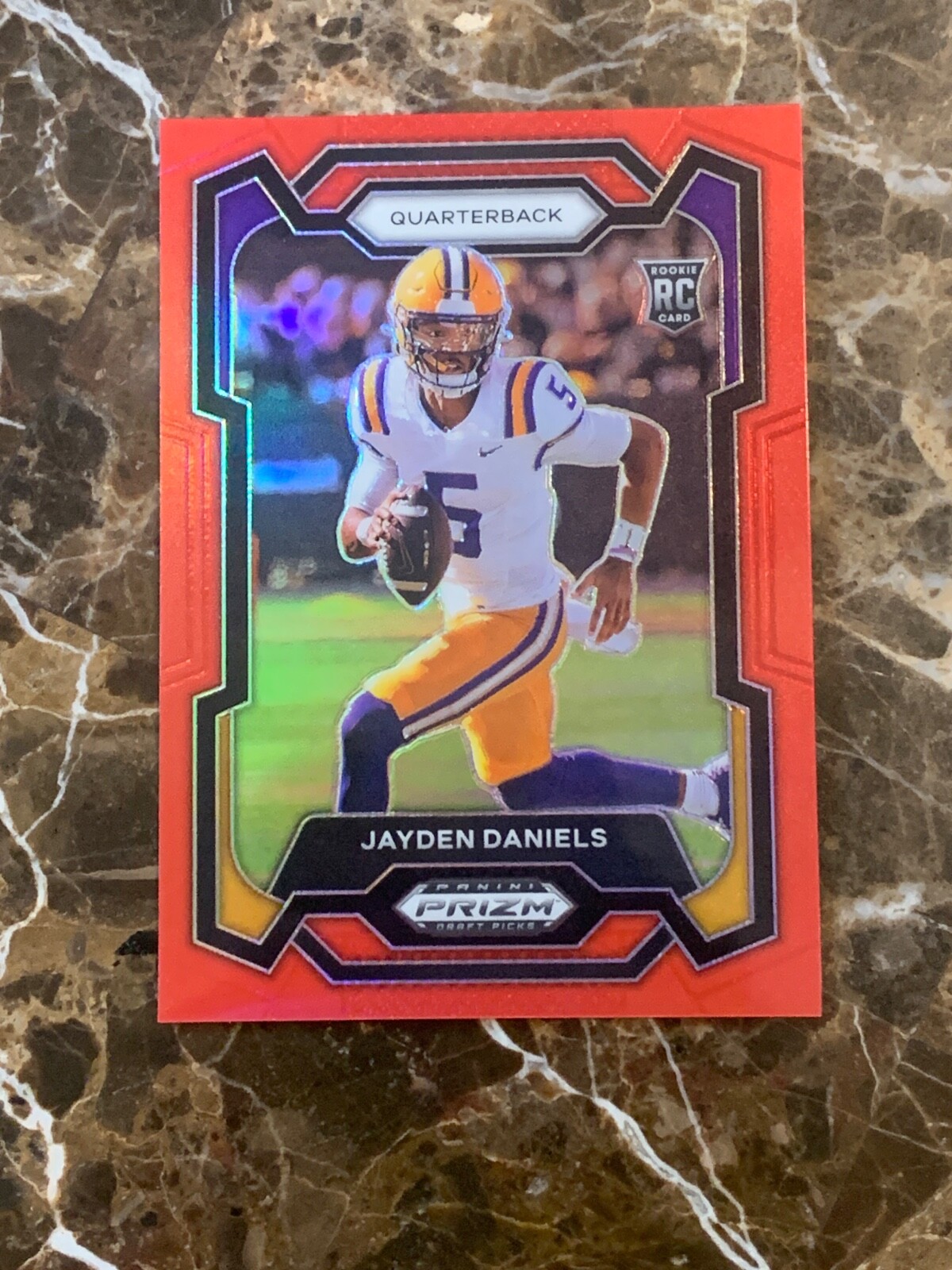Jayden Daniels 2024  Prizm Draft Picks Foo Red Prizm /299 SP #108