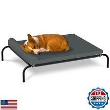 THEYFIRST Elevated Dog Bed with Side Bolster, Waterproof and Non-Slip, Remova