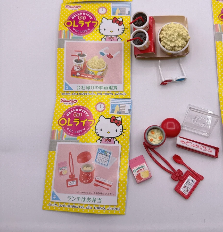 Re-ment Miniature Sanrio Hello Kitty OL Life Trading Figure Set - All 8 Types - Image 3 of 4