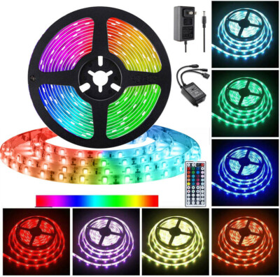 Multi-color 1M-30M LED Strip light RGB 5050 SMD 44 Key Remote US Power Full Kit