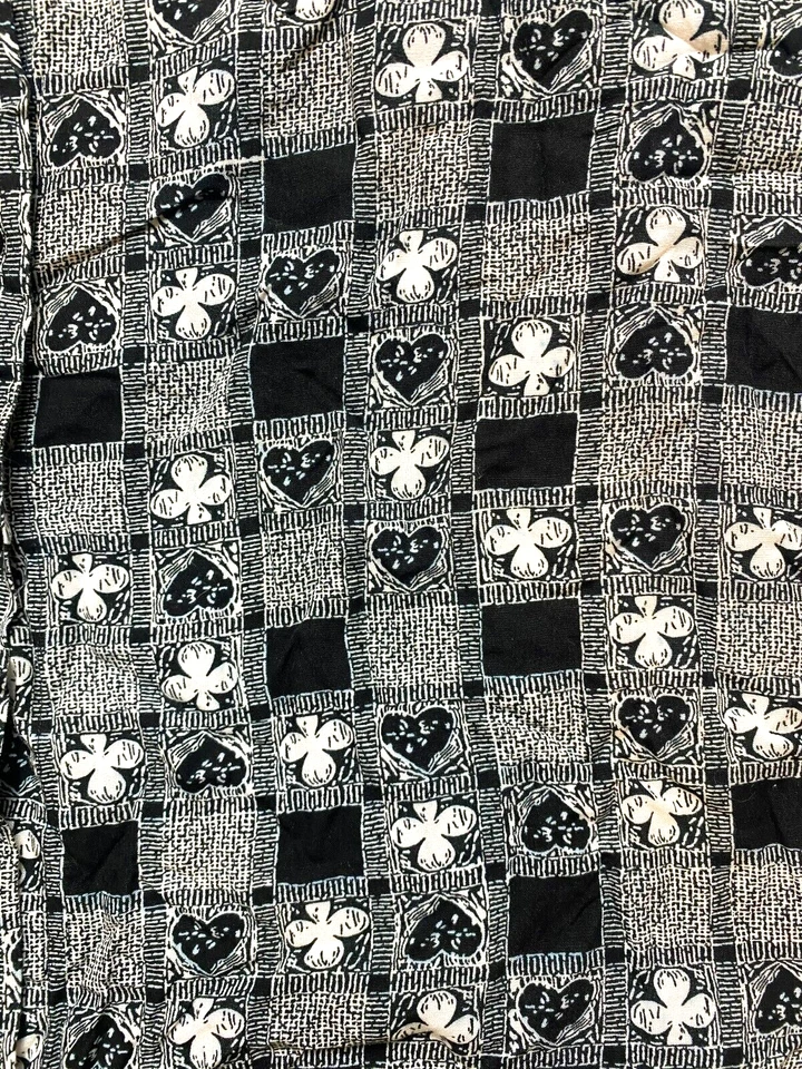 VTG Pendleton Shirt Womens 3X Black White AOP Clubs Hearts Button Up USA Plus - Image 2 of 4