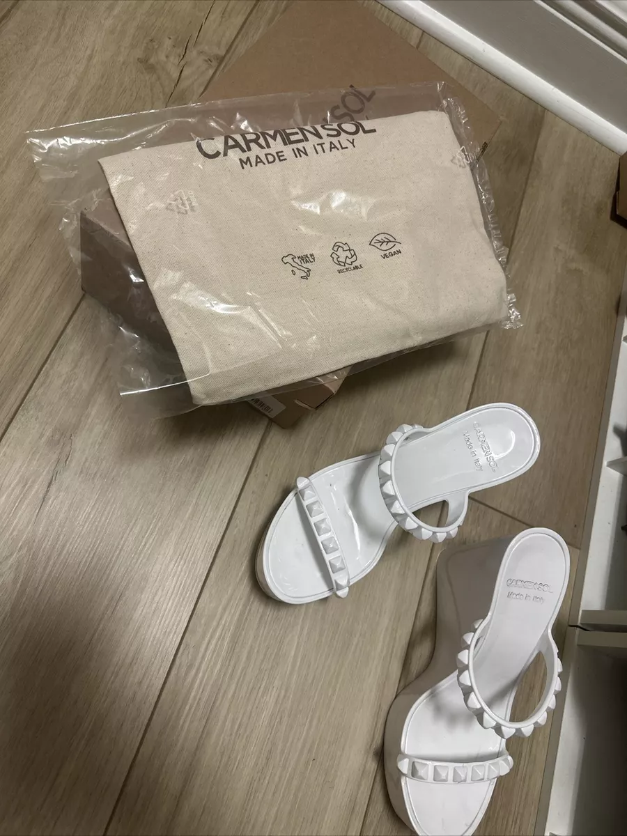 Carmen Sol White Jelly Sandals Tonino Wedge Heel Size 7 eBay