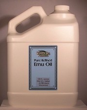 One Gallon American Triple Refined 100 Pure Emu Oil. Creamy White. No odor.