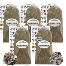 5 Pack "Ruby-Emerald-Sapphire" 5.5lb Gemstone Paydirt | Bulk Deal | Party Ideas