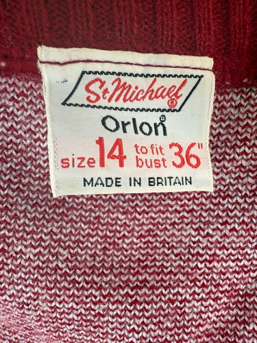 Ladies Vintage St. Michael Knitted Tanktop Red Orlon - Size M - Picture 3 of 6