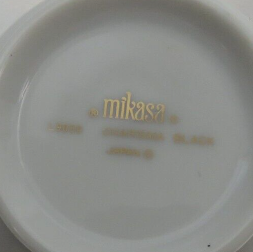 Mikasa Charisma Black L 9050 Cup & Saucer Set Gold Trim 1983 - 1997 - Picture 9 of 17