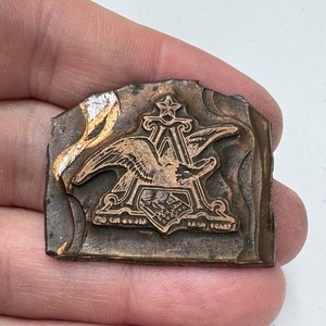 Vintage Anheuser Busch Logo Metal Printing Block Eagle Crest 1930s?