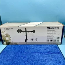 Mount-It! Dual Monitor Arms Up To 27" Monitors Black (MI-1752)