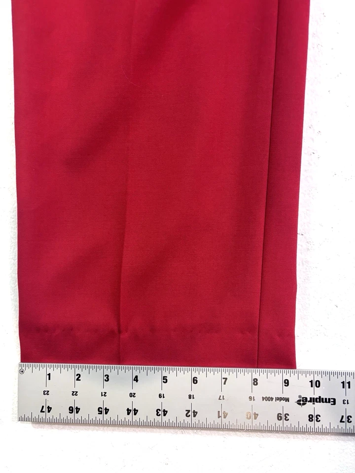 Hombre Jaeger 30x28 Vintage Años 90 Lana Vestido Pantalones Rojo Brillante Plisado Pantalones Foto 4 de 4