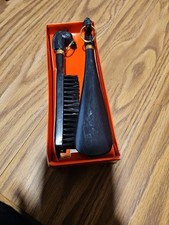 Vintage Mens Horse Head Brush and Shoehorn Grooming Set Japan