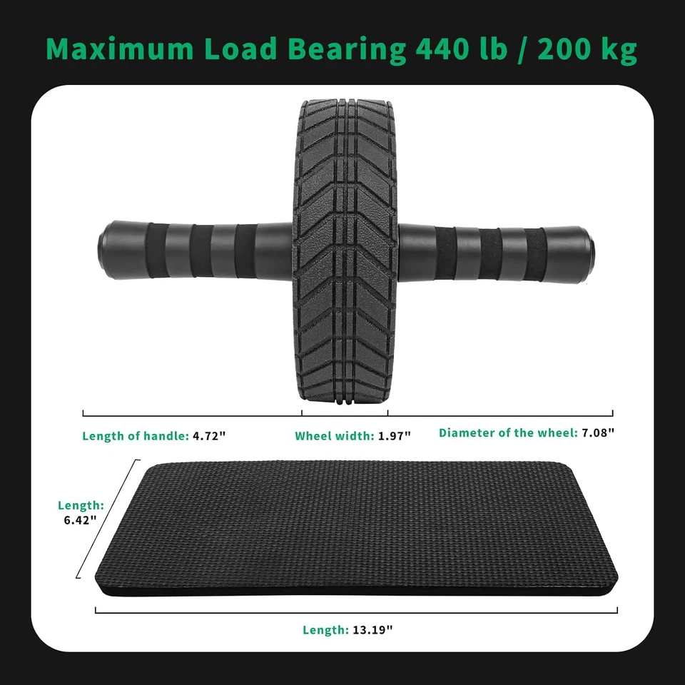 Ab Roller Wheel Abdominal Fitness Gym Exercise Equipment Core Workout Training - Image 2 of 4