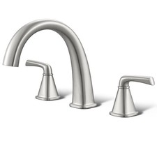 Brass Bathtub Faucet Roman Tub Gooseneck Filler, Brushed Nickel