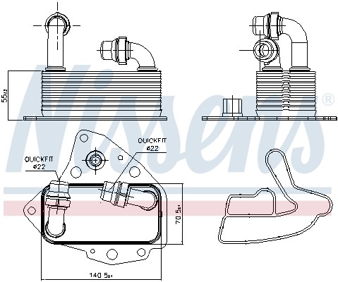 1X Nissens 90803 ÖLküHler MotoröL FüR Alfa Romeo Chrysler Lancia Cadillac-image
