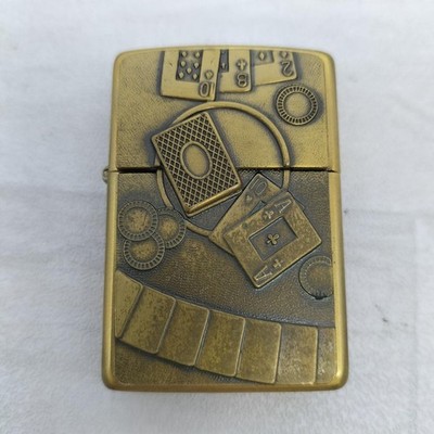 Vintage Zippo 1998 Barrett Smythe Blackjack/Casino Table Brass Finish Lighter