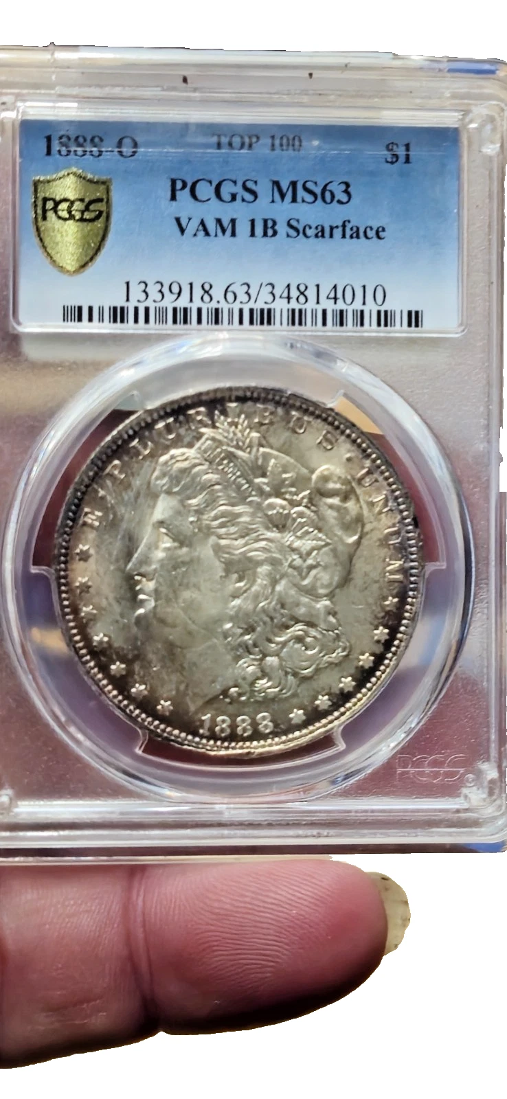 1880-o MORGAN $1 PCGS MS63 VAM1B SCAREFACE