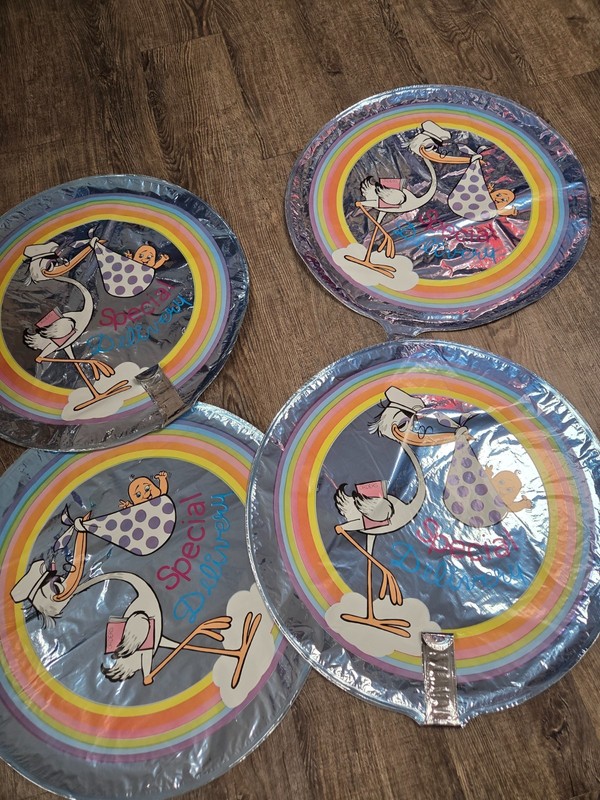 Ameriloon Special Delivery Baby Stork Vintage Mylar Balloons From 1980s Lot of 4