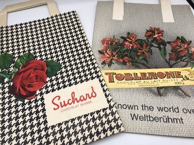 Vintage TOBLERONE and SUCHARD CHOCOLATES Shopping Gift Paper Bags