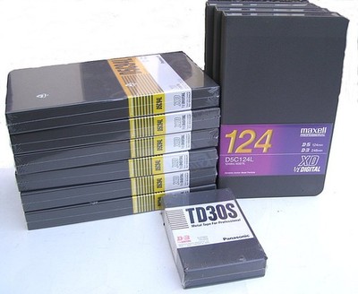 D5 -D3 Tapes Panasonic  D5C94L, Maxell  D5C124L XD 1/2'' DIGITAL TAPE, unbenutzt