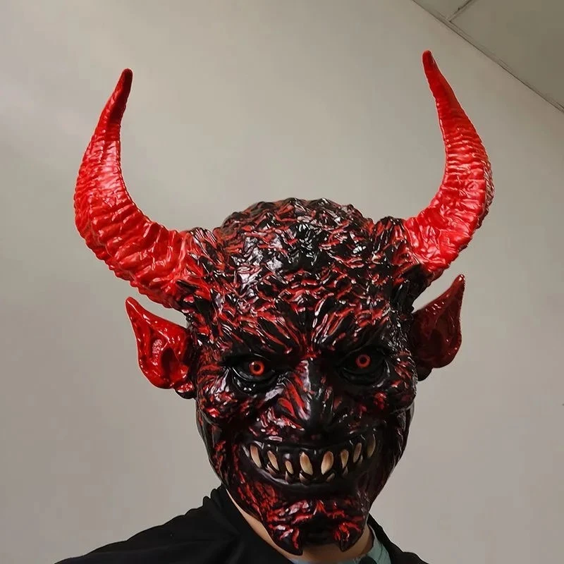 Máscara Premium Evil Scary Devil Prop SatanDiablo Fiesta de Halloween Juegos con disfraces Máscara Foto 3 de 4