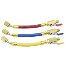 3Pcs Hvac Low Loss Fittings Set R134A R410A R22 R12 Ball Valve with Charging ...