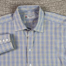Turnbull  Asser London Men's 16-41 Slim Long Sleeve Mens Dress Shirt Plaid