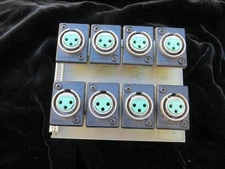 Switchcraft 3 pin XLR x8 panel mount Baird 8 track reel to reel component Y3FDPO