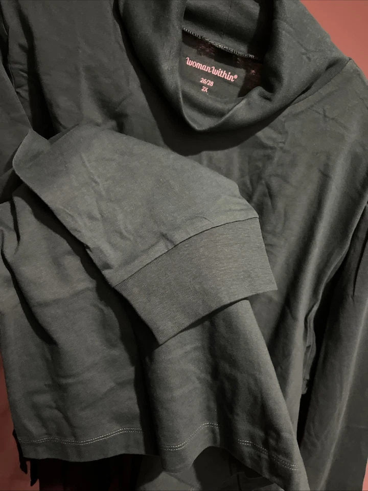 Woman Within Plus Size Perfect Long-Sleeve Turtleneck Tee - Image 3 of 3