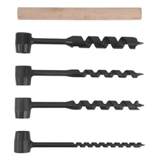 4 Pcs Hand Auger Wood Drill Outdoor Camping Woodland Survival Tools