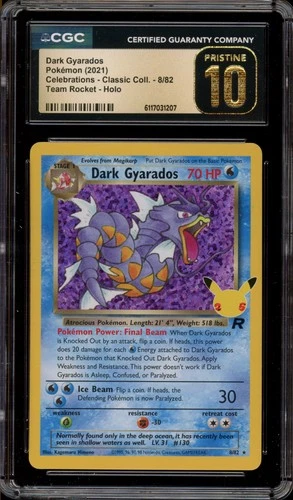 Pokemon Dark Gyarados Celebrations Classic Coll. Team Rocket #8 CGC 10 Pristine