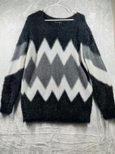 Womens i Jeans by Buffalo Oversized Jumper Sz Large Super Fuzzy Retro Metallic