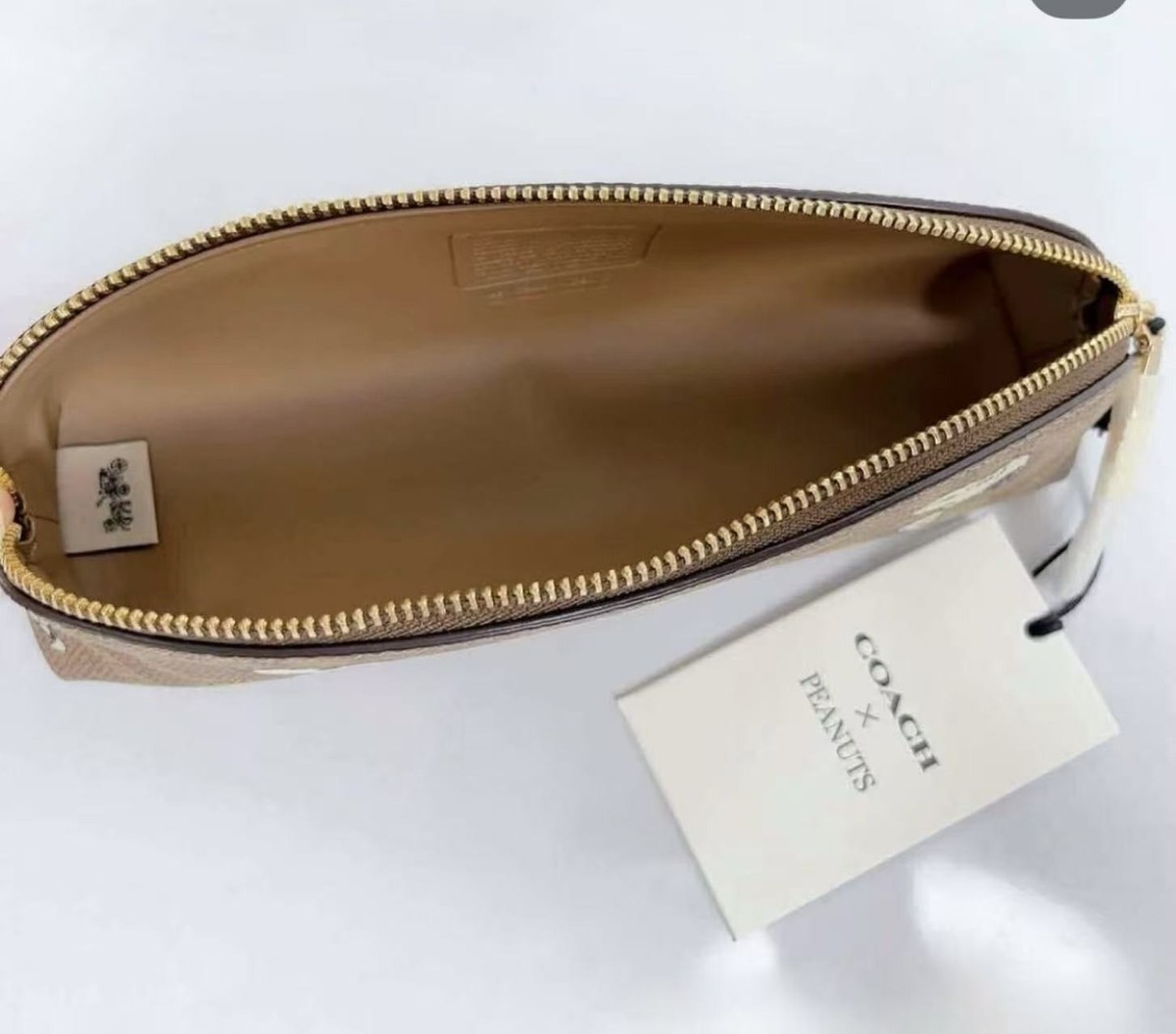 NWT Coach X Peanuts Pencil Case with Snoopy Print/ Purple color