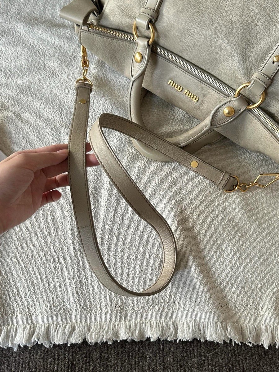 Miu Miu VITELLO LUX 2-way Handbag Shoulder bag White Leather | eBay