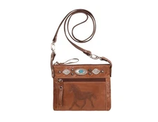 American West Western Handbag Crossbody Horse Design Brown 9365884